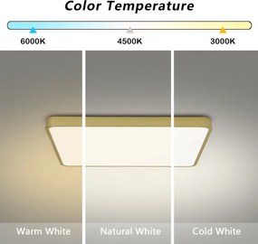 Brilagi - LED mennyezeti lámpatest POOL LED/36W/230V 3000/4000/6000K 40x40 cm arany