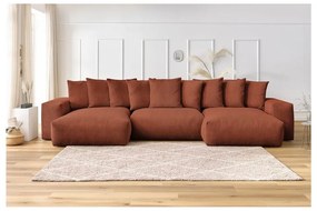 Téglavörös kordbársony sarokkanapé Voltaire – Bobochic Paris