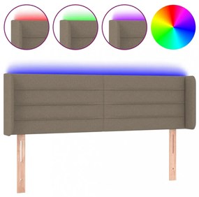 tópszínű szövet LED-es fejtámla 147 x 16 x 78/88 cm