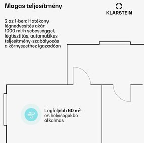 Klarstein AireLux légtisztító, Párásító funkcióval, 400m³/h CADR, Wi-Fi