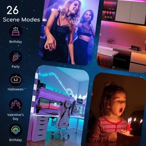 Aigostar - LED RGB dimmelhető szalag 6,5m LED/16,5W/12/230V 3000K Wi-Fi