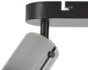 Modern mennyezeti spotlámpa gunmetal színben, 3-lámpás, forgatható és állítható - Drain