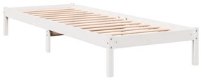 fehér tömör fenyő extra hosszú ágykeret matrac nélkül 90x210 cm