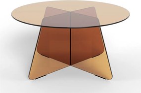 Barna üveg kerek dohányzóasztal ø 80 cm Samos – Actona