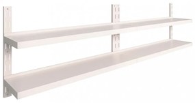 2 db kétszintes rozsdamentes acél fali polc 300 x 30 cm