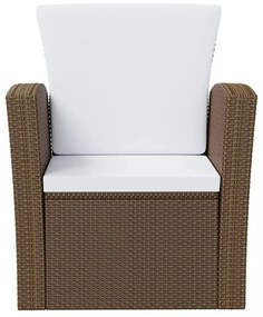 16 részes barna polyrattan kerti ülőgarnitúra párnákkal