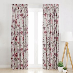 Szalagfüggöny Piros Virágok 145x270