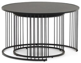 Kerek tárolóasztal üveg asztallappal ø 75 cm Hadar – Kave Home