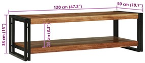 Dohányzóasztal 120x50x38 cm Tömör akácfából