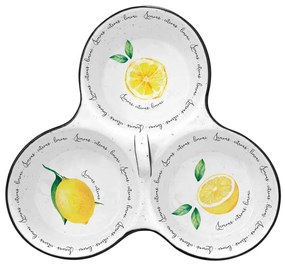 Porcelán kínálótál 3 részes Citrom mintás Amalfi