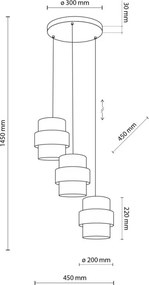 TK LIGHTING 6098 CALISTO TöbbĂĄgĂș FĂŒggesztett LĂĄmpa BĂ©zs, Fekete E27 IP20