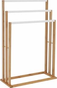 Törülközőtartó, bambusz/fehér, KOMO NEW