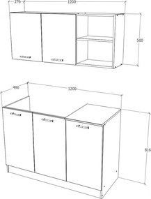 Pd L120 Alapkonyha Sonoma-Fehér