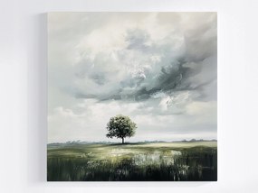 Vászonkép Canvas Tájkép Természet Fa Rét Ég Felhők Vihar 40x40
