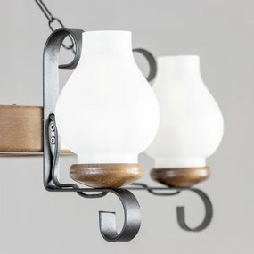 Brilagi - Láncos csillár ROATA 5xE14/40W/230V átm. 70 cm bükk/dió