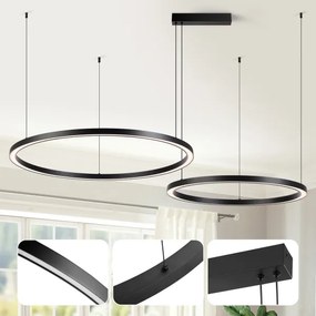 Brilagi - PORTOFINO kábellel függesztett, fényerőszabályozható LED csillár LED/98W/230V fekete + távirányító