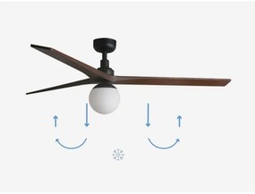 FARO 34276-11L - Mennyezeti ventilátor KLIM L 1xE27/15W/230V dió/fekete + távirányító