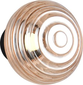 Borostyán színű USB üveg LED fali lámpa ø 15,5 cm Earl – Reality