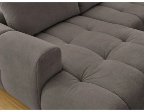 Szürkésbarna kinyitható-tárolóhelyes sarokkanapé (jobb oldali-U alakú) Fuji – Bobochic Paris