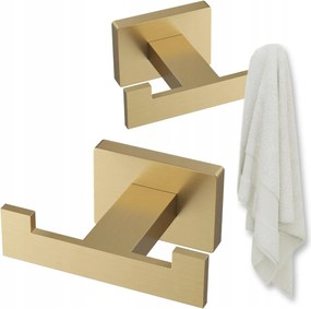 Ponttartó négyzet alakú törölközőtartó szálcsiszolt arany Caro