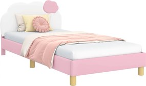 vidaXL Gyerekágy kerettel fejtámlával Rózsaszín 80 x 200 cm PU