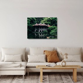 A japán nemzeti kert képe (üvegen) (70x50 cm)