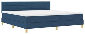 Box Spring Ágy Matraccal Kék 200x200 cm Szövet