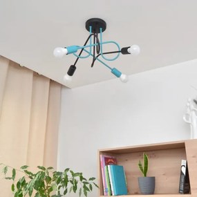 Felületre szerelhető csillár OXFORD 4xE27/15W/230V fekete/türkiz