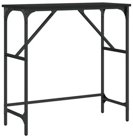 fekete szerelt fa tálalóasztal 75x32x75 cm