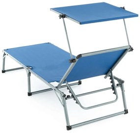 DIVERO Összecsukható kerti nyugágy tetővel XXL Kék