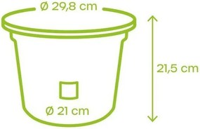 Plastia Öntözés nélküli virágcserép Narza átmérő30 cm, antracit, 30 cm átmérőjű