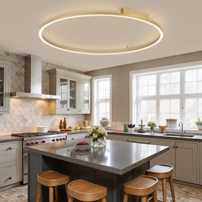 Brilagi - LED fényerőszabályozható lámpatest PORTOFINO LED/85W/230V átm. 120 cm arany + távirányító