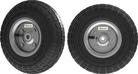Outsunny 2 db Csere Gumikerék 255 mm 16 mm Furattal Kertiszállítókhoz, Talicskákhoz és Kézikocsikhoz | Aosom