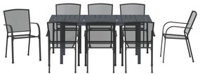 9 részes kerti étkező garnitúra anthracite acél