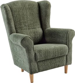 Füles fotel, zöld szövet Coral, CHARLOT