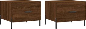 vidaXL 2 db barna tölgy szerelt fa dohányzóasztal 50 x 50 x 40 cm