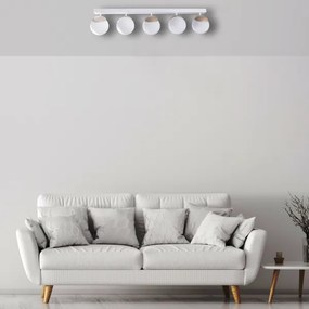 Csillár SFERA WOOD 5xE14/40W/230V fehér