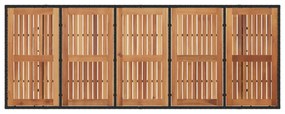 fekete polyrattan kerti asztal akácfa lappal 240 x 90 x 75 cm