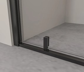 Erga Sydney, zuhanykabin egyszárnyú ajtóval 100 (ajtó) x 90 (fal) x 195 cm, 6mm átlátszó üveg, fekete profil, ERG-V02-SYDNEY-D100G090-BK