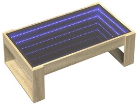 Sonoma tölgy végtelen hatású LED-es dohányzóasztal 90x53x30 cm