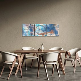 Kép - lovaglásra született, kék tónusok (órával) (90x30 cm)
