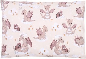 Párnahuzat 60x40 cm Sárkányok ekrü