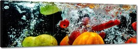 Vászonkép 90x30 Gyümölcsök és zöldségek a vízben