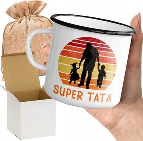 Bögre_zománcozott Nyomott Mintás Szuper Apa Ajándék Apák Napjára Nyomott Minta