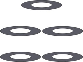 vidaXL Alkalmas lapos fa gyűrűkhez 5 pcs Antracit Ø30 / 60 cm Acél