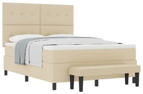 Box Spring Ágy Matrac &amp; Pad Krém 160x200 cm Szövet
