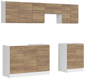 Konyhabútor 240 cm Junona Line (sibiu arany fenyő + fehér). 1098515