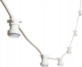 Kültéri fényfüzér E27 5 m IP65 10 foglalat fehér