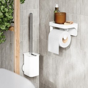 Fehér öntapadós újrahasznosított műanyag WC-papír tartó Flex Adhesive – Umbra