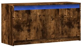 füstös tölgy színű szerelt fa LED-es TV-szekrény 100x34x50 cm